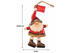 Adorno madera Navidad Gnomo duende Papa Noel